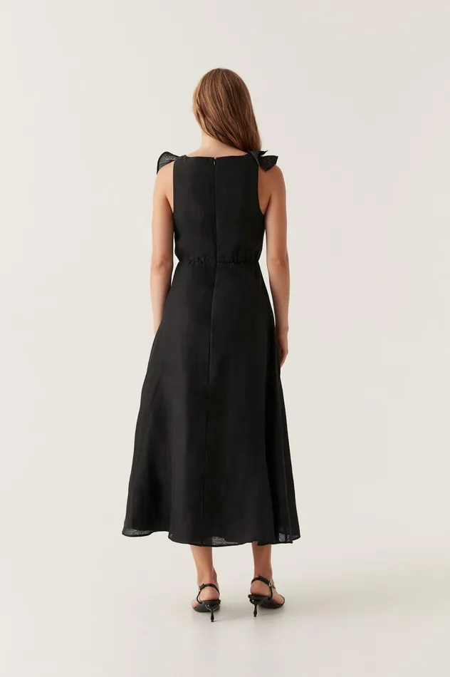 Genesis Midi Dress Black Women Aje Bridesmaid Dresses