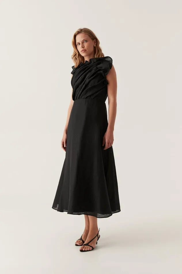 Genesis Midi Dress Black Women Aje Bridesmaid Dresses