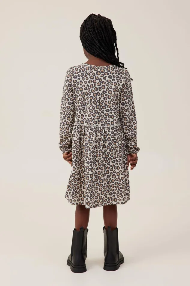 Girls 214 Dresses Cotton On Savannah Long Sleeve Dress Rainy Dayleo Leopard