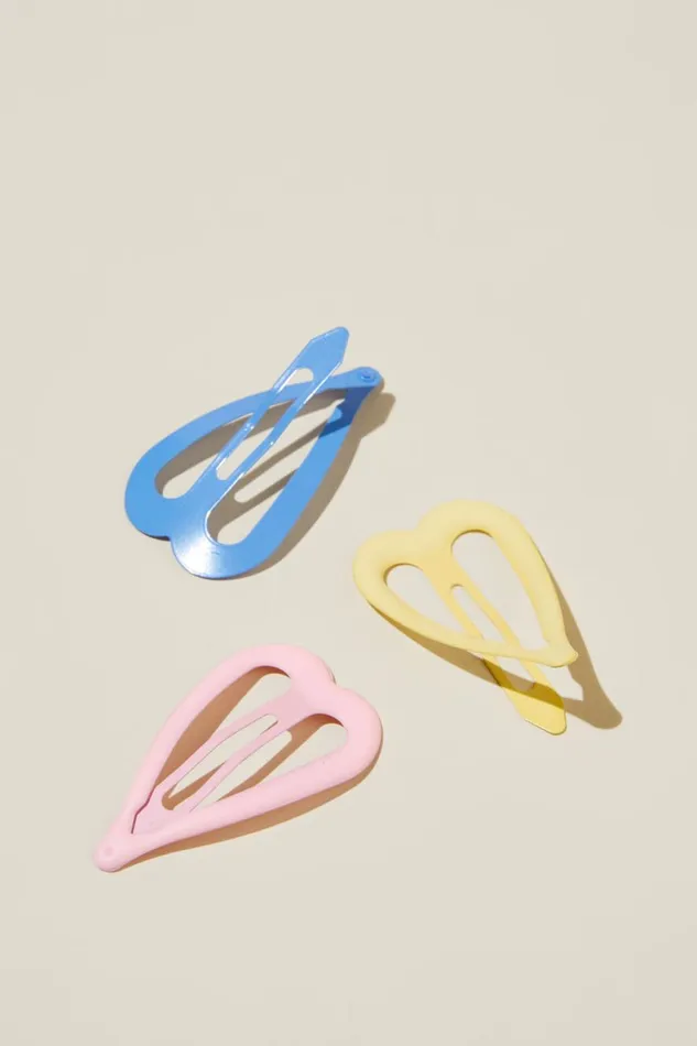 Girls 214 Hair Accessories Cotton On Sadie Snap Clips Yellowblushblue Hearts