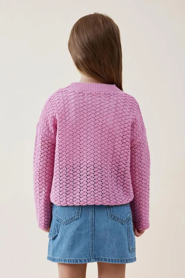 Girls 214 Jackets and Sweaters Cotton On Ruby Knit Jumper Pink Gerbera
