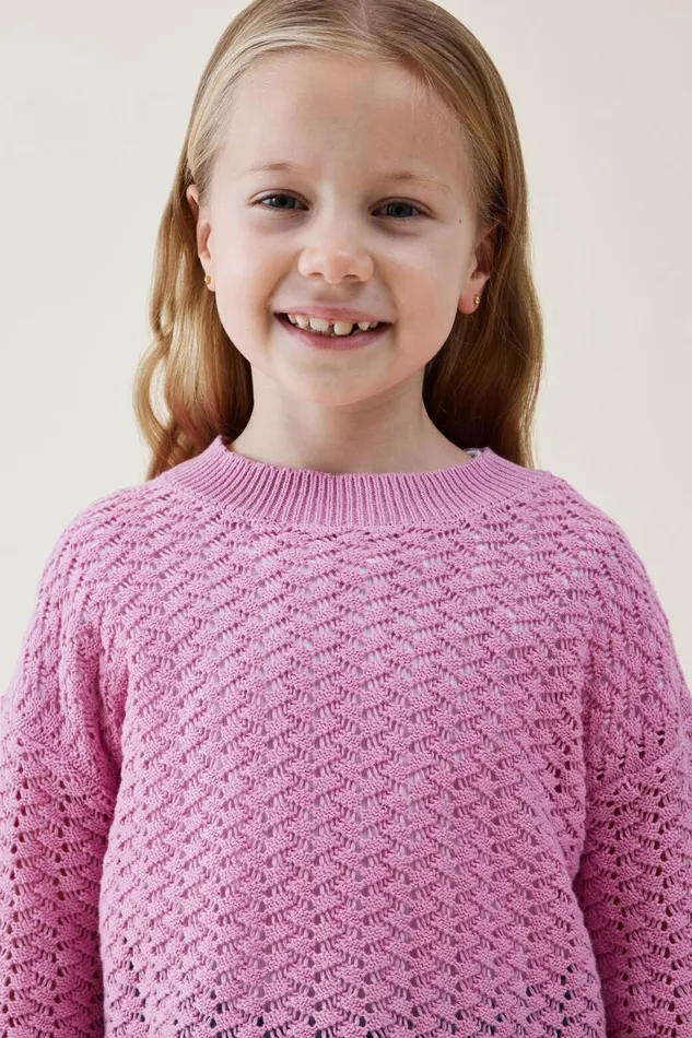 Girls 214 Jackets and Sweaters Cotton On Ruby Knit Jumper Pink Gerbera