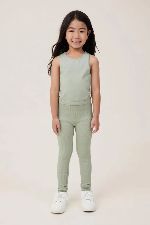 Girls 214 Leggings Pants and Jeans Cotton On Imogen Seamfree Legging Deep Sage