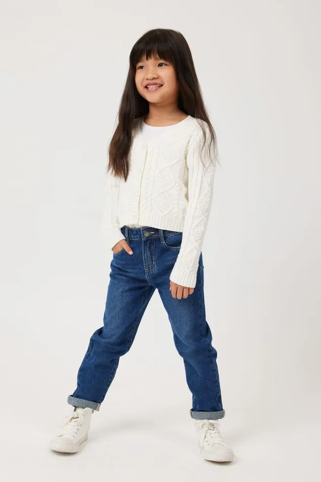Girls 214 Leggings Pants and Jeans Cotton On India Mom Jean Midnight Blue Wash
