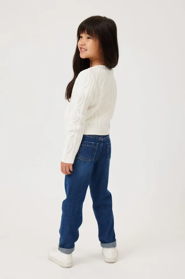 Girls 214 Leggings Pants and Jeans Cotton On India Mom Jean Midnight Blue Wash