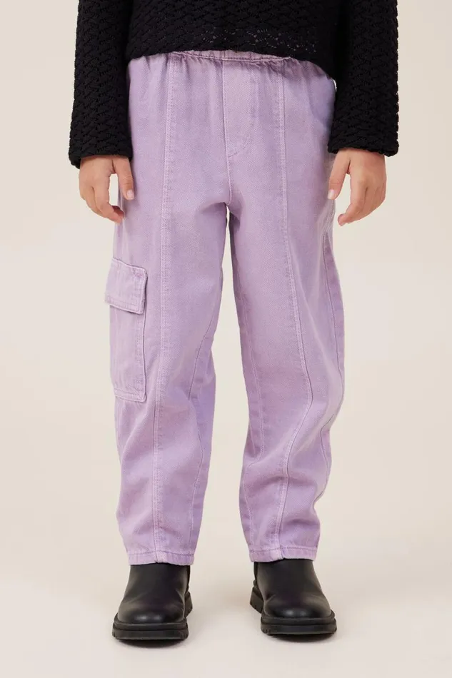 Girls 214 Leggings Pants and Jeans Cotton On Katie Cargo Pant Dusk Purple