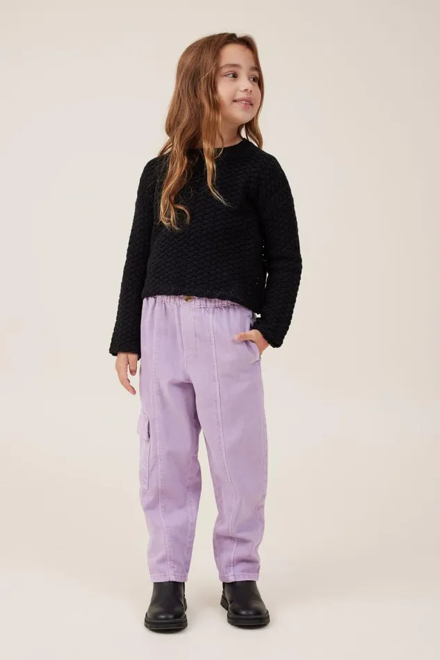 Girls 214 Leggings Pants and Jeans Cotton On Katie Cargo Pant Dusk Purple