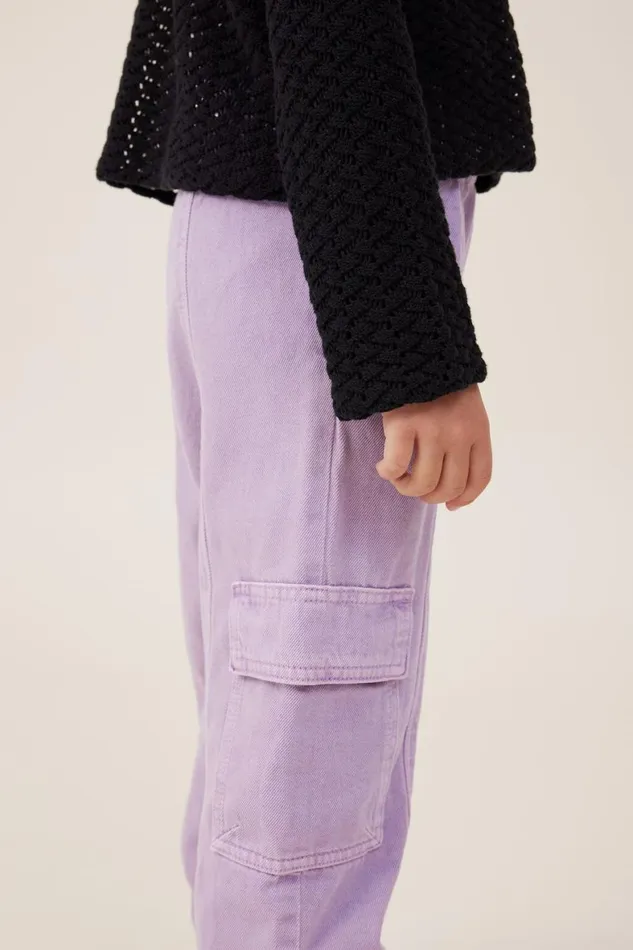 Girls 214 Leggings Pants and Jeans Cotton On Katie Cargo Pant Dusk Purple