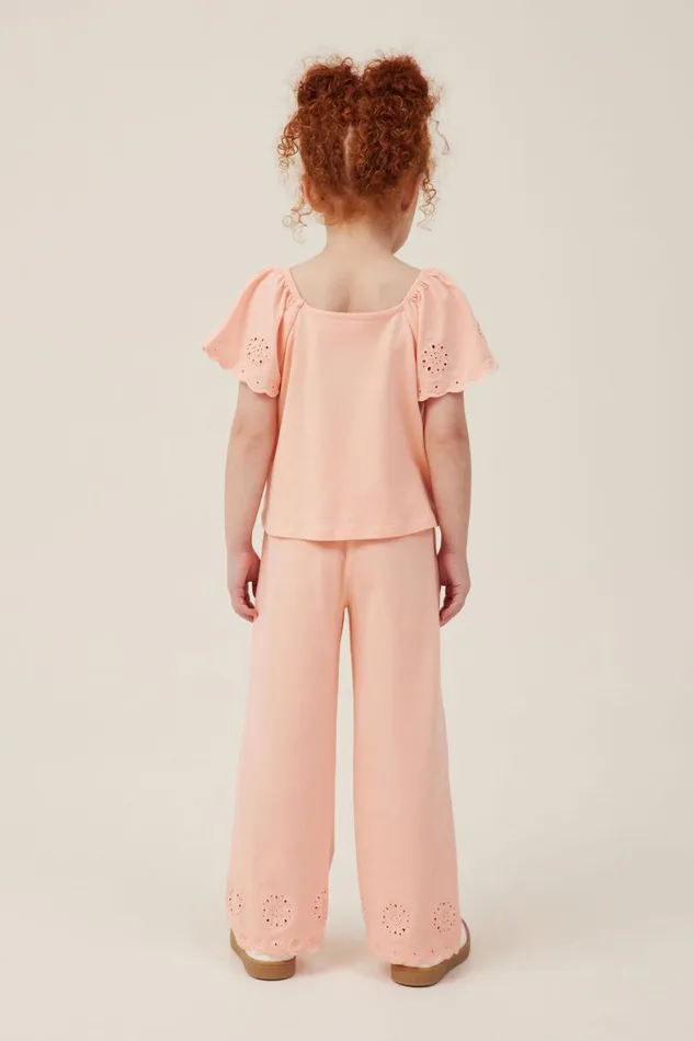 Girls 214 Leggings Pants and Jeans Cotton On Piper Broderie Pant Tropical Orange