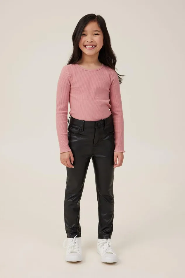 Girls 214 Leggings Pants and Jeans Cotton On Robbey Vegan Leather Pant Black