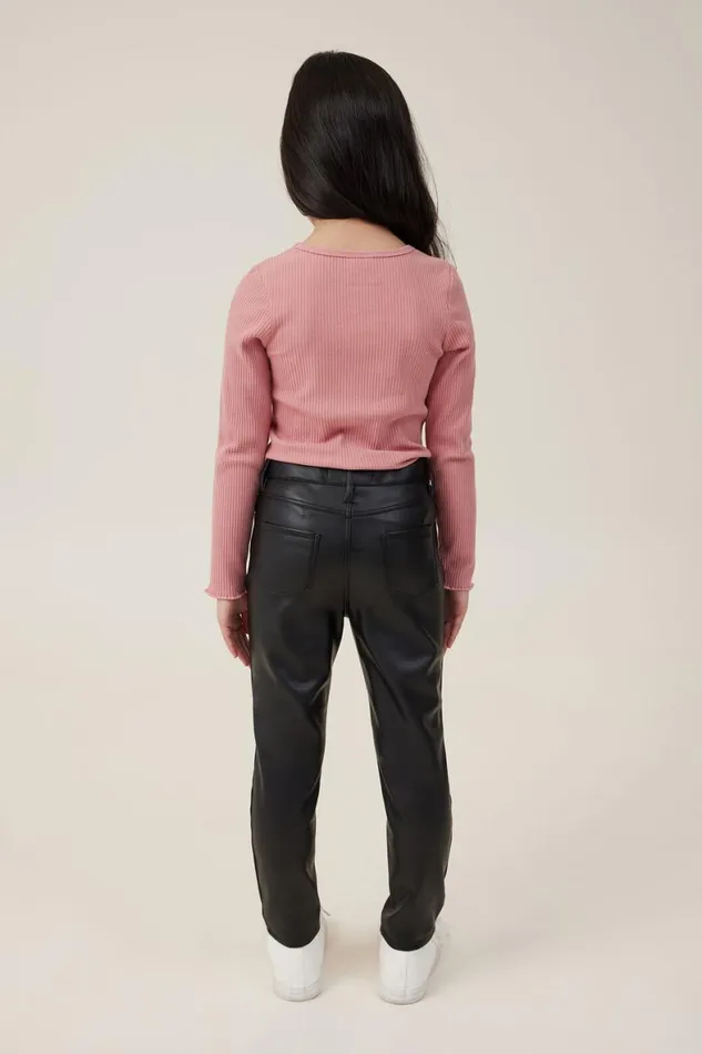 Girls 214 Leggings Pants and Jeans Cotton On Robbey Vegan Leather Pant Black