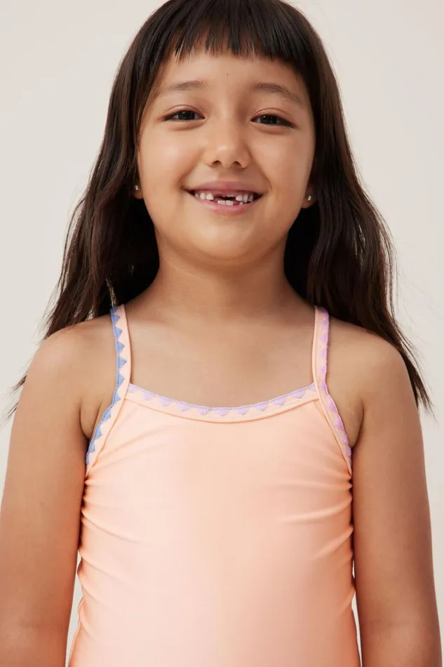 Girls 214 Swimwear Cotton On Eloise One Piece Tropical Orange