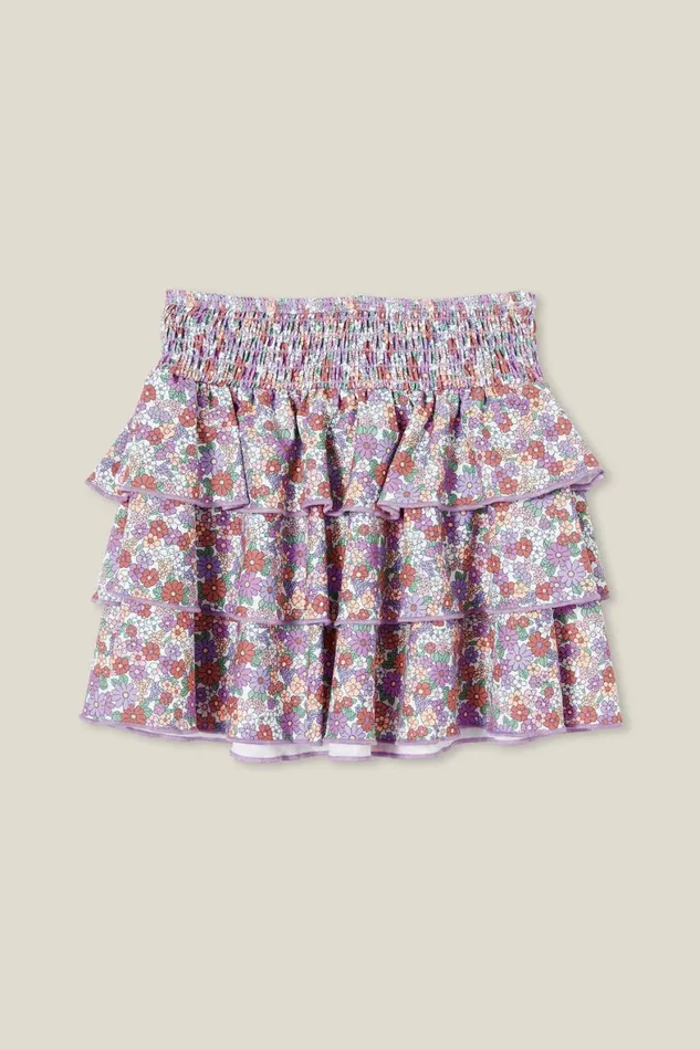Girls 214 Swimwear Cotton On Summer Swim Skirt Vanillablaire Ditsy Clay Pigeon