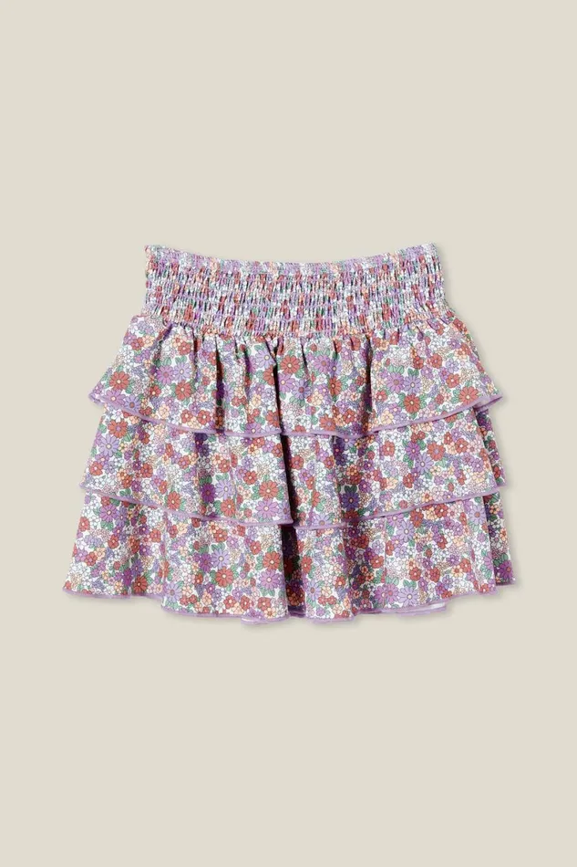 Girls 214 Swimwear Cotton On Summer Swim Skirt Vanillablaire Ditsy Clay Pigeon