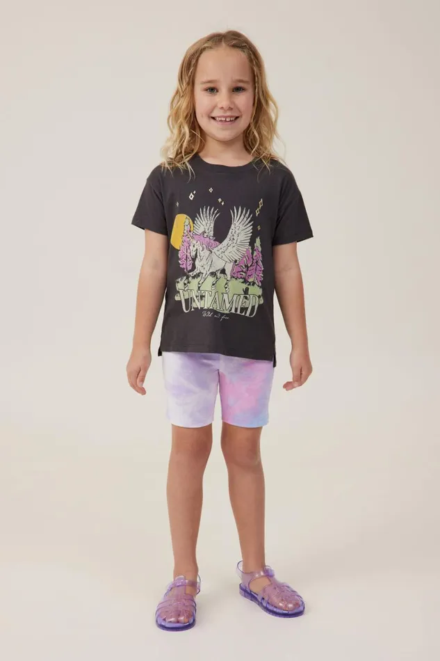Girls 214 Tops and TShirts Cotton On Poppy Short Sleeve Print Tee Phantomuntamed Unicorn