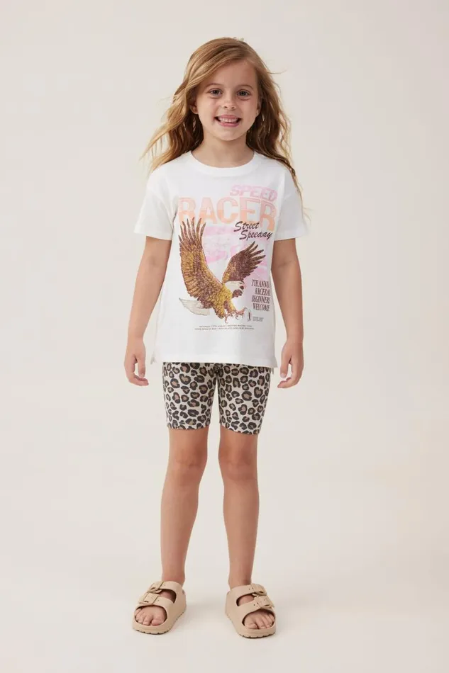 Girls 214 Tops and TShirts Cotton On Poppy Short Sleeve Print Tee Vanillaspeed Racer