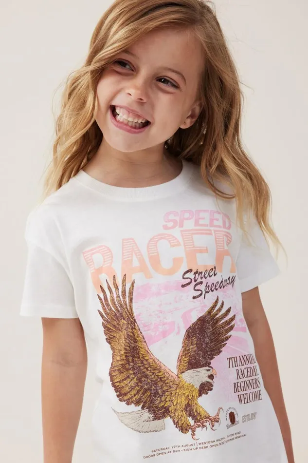 Girls 214 Tops and TShirts Cotton On Poppy Short Sleeve Print Tee Vanillaspeed Racer