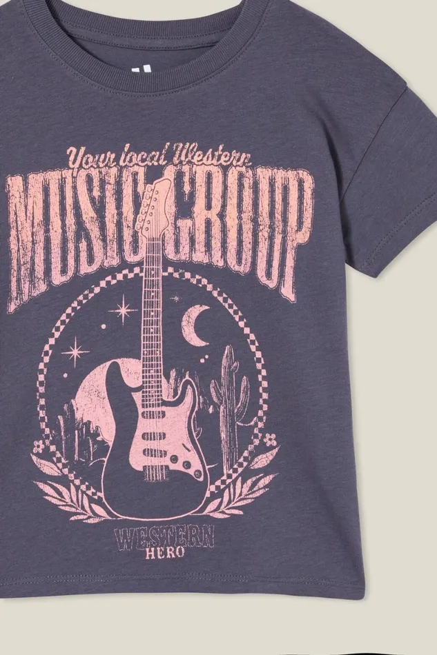 Girls 214 Tops and TShirts Cotton On Poppy Short Sleeve Print Tee Vintage Navymusic Group