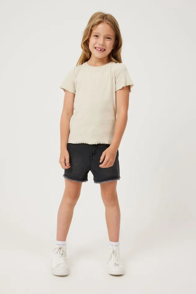 Girls 214 Tops and TShirts Cotton On Raya Rib Baby Tee Rainy Day