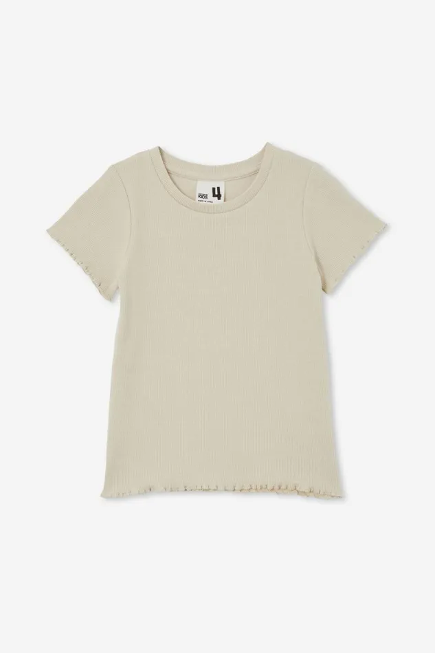 Girls 214 Tops and TShirts Cotton On Raya Rib Baby Tee Rainy Day