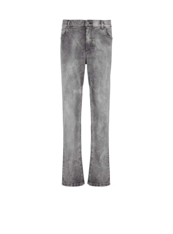 Grey Denim Regularfit Jeans Grey Men Balmain Denim