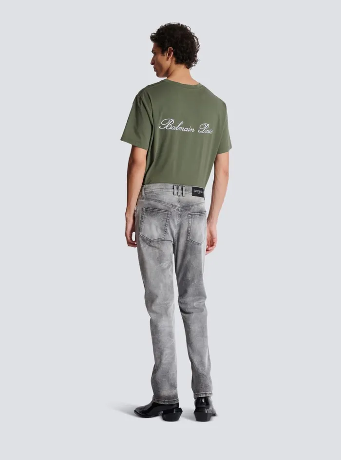 Grey Denim Regularfit Jeans Grey Men Balmain Denim