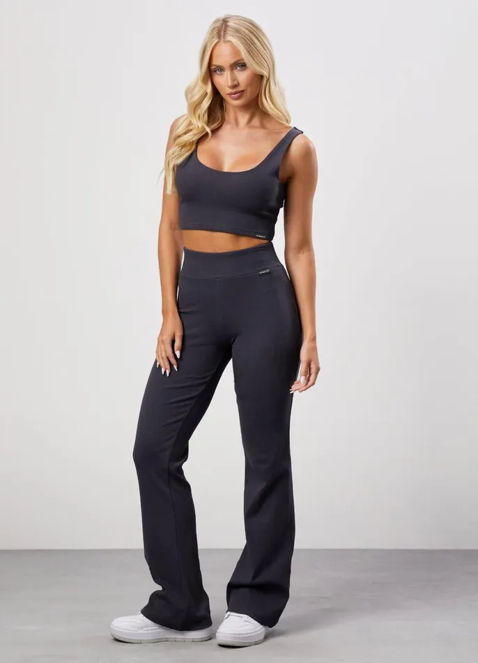 Gym King CoOrds Women 365 Rib Scoop Neck Bralette 8211 Dark Pewter