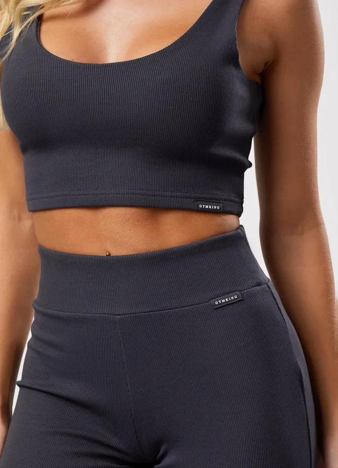 Gym King CoOrds Women 365 Rib Scoop Neck Bralette 8211 Dark Pewter