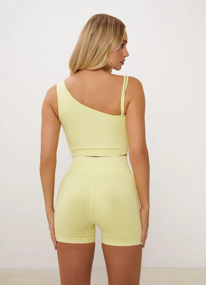 Gym King CoOrds Women Formation Asymmetric Bra 8211 Washed Lemon Sherbet