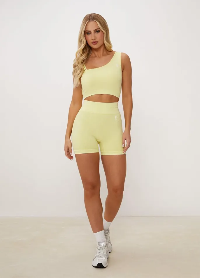 Gym King CoOrds Women Formation Asymmetric Bra 8211 Washed Lemon Sherbet