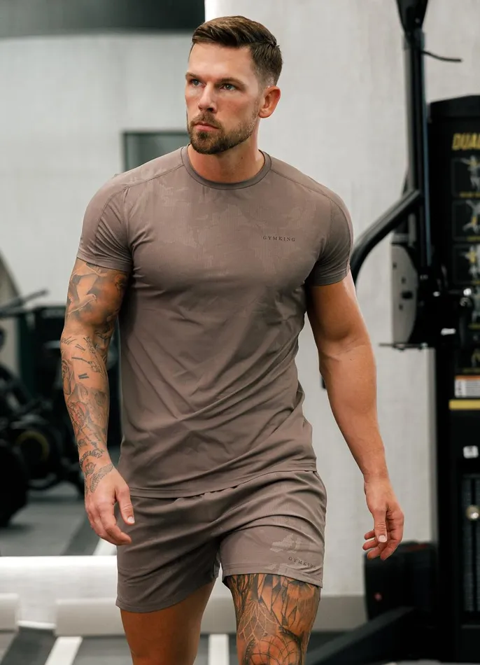 Gym King Gymwear Men Debossed Camo Tee 8211 Iron