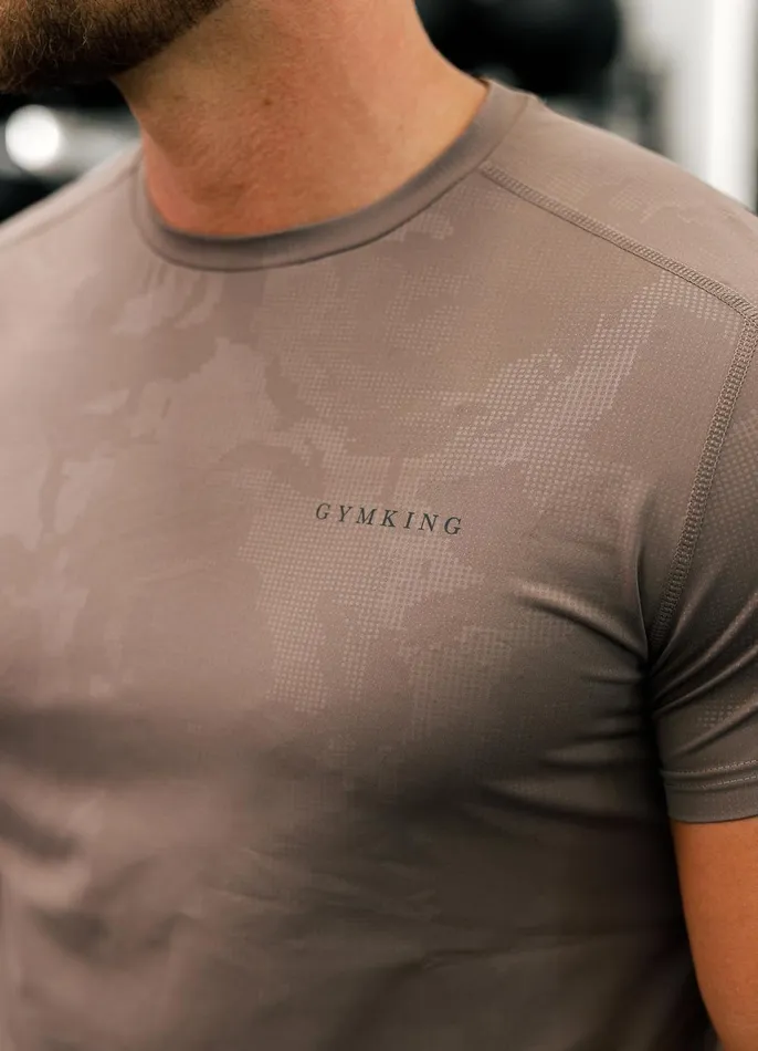 Gym King Gymwear Men Debossed Camo Tee 8211 Iron