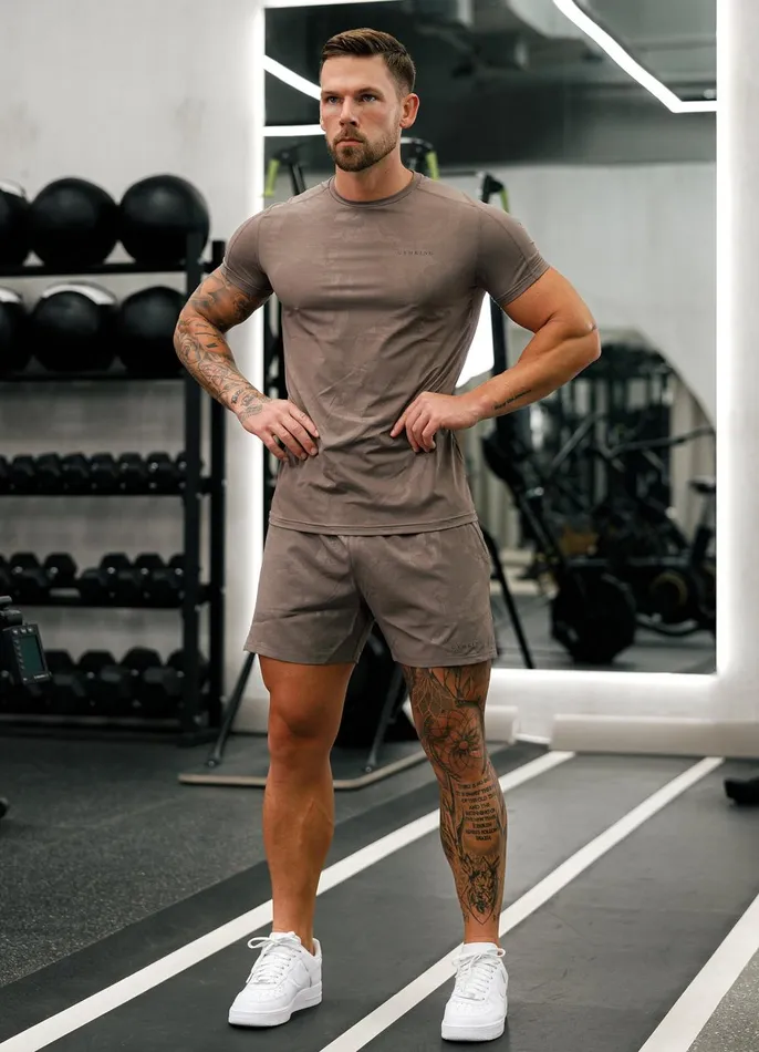 Gym King Gymwear Men Debossed Camo Tee 8211 Iron