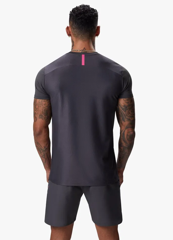 Gym King Gymwear Men Flex Tee 8211 GraphiteFuchsia