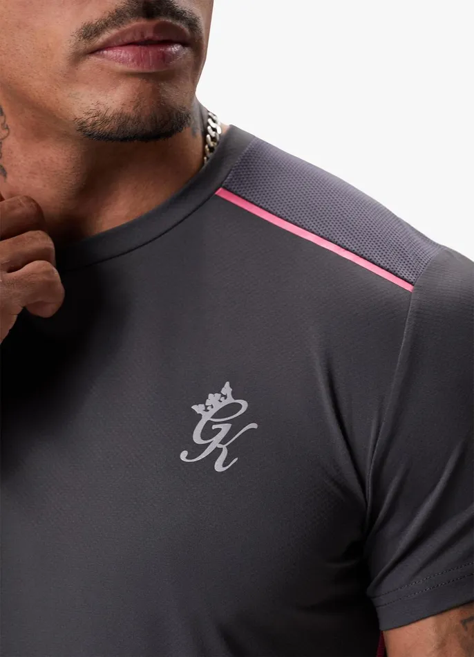 Gym King Gymwear Men Flex Tee 8211 GraphiteFuchsia