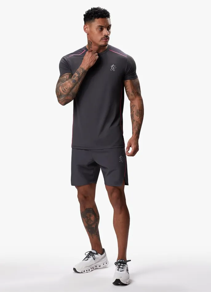 Gym King Gymwear Men Flex Tee 8211 GraphiteFuchsia