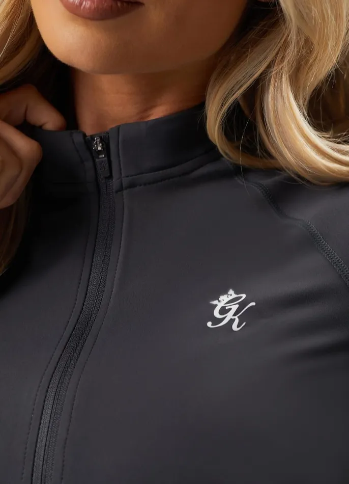 Gym King Gymwear Women 365 Full Zip Funnel 8211 Oyster Grey
