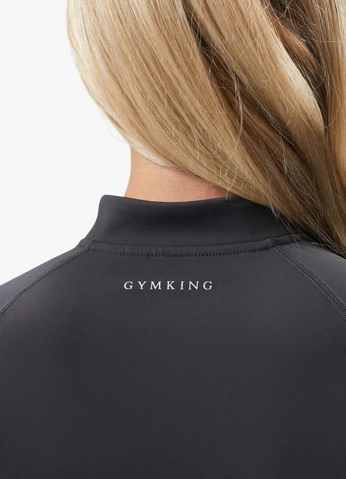 Gym King Gymwear Women 365 Full Zip Funnel 8211 Oyster Grey