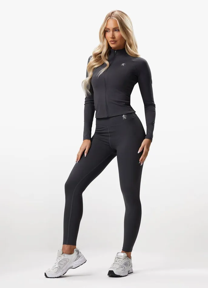 Gym King Gymwear Women 365 Full Zip Funnel 8211 Oyster Grey