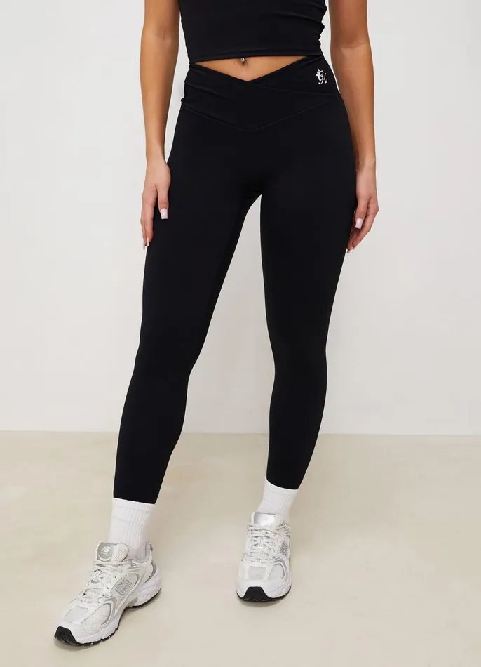 Gym King Gymwear Women 365 Wrap Over Legging 8211 Black