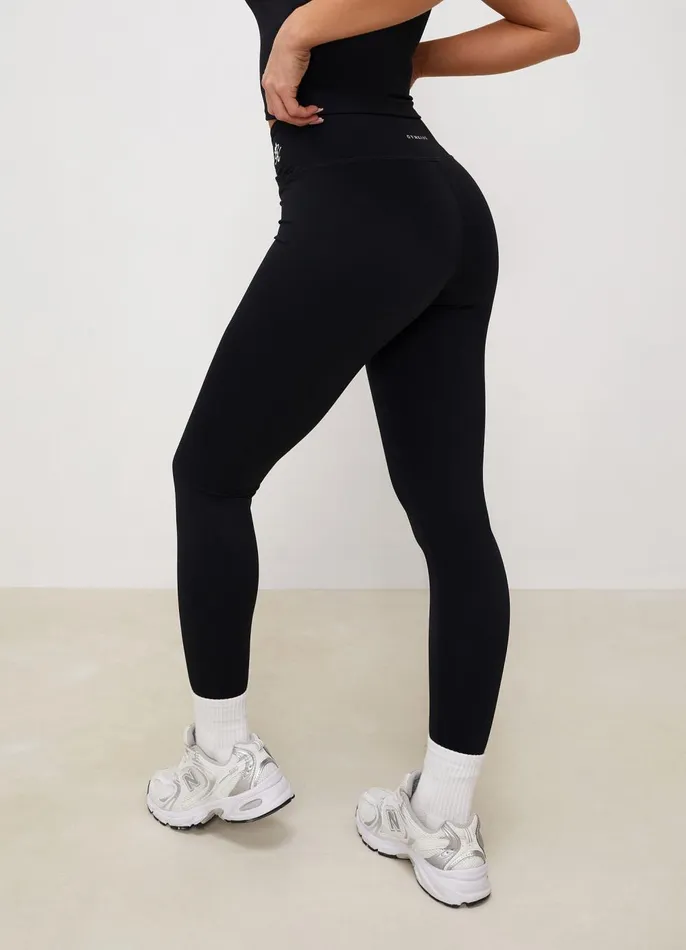Gym King Gymwear Women 365 Wrap Over Legging 8211 Black