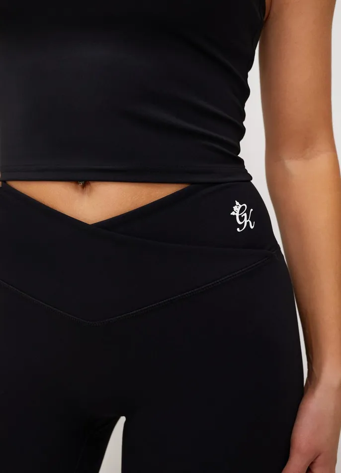 Gym King Gymwear Women 365 Wrap Over Legging 8211 Black