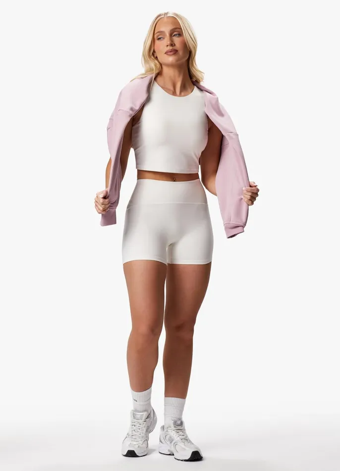 Gym King Gymwear Women Peach Luxe High Neck Tank 8211 Marshmallow Luxe