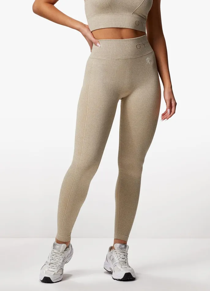 Gym King Leggings Women Formation Rib Legging 8211 Oatmeal Marl