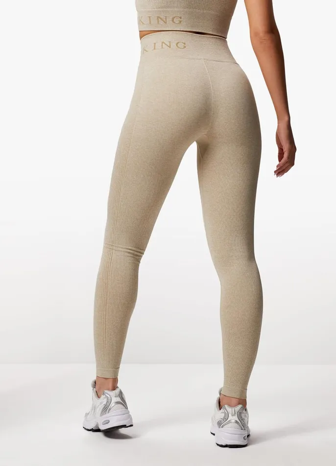 Gym King Leggings Women Formation Rib Legging 8211 Oatmeal Marl