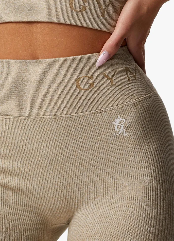 Gym King Leggings Women Formation Rib Legging 8211 Oatmeal Marl