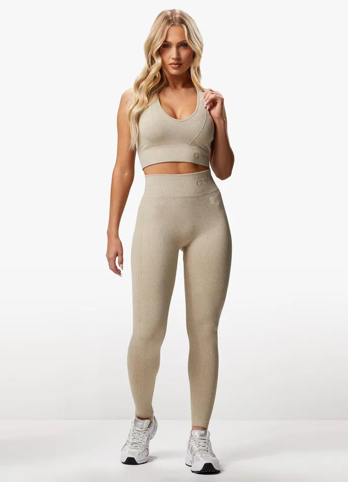 Gym King Leggings Women Formation Rib Legging 8211 Oatmeal Marl