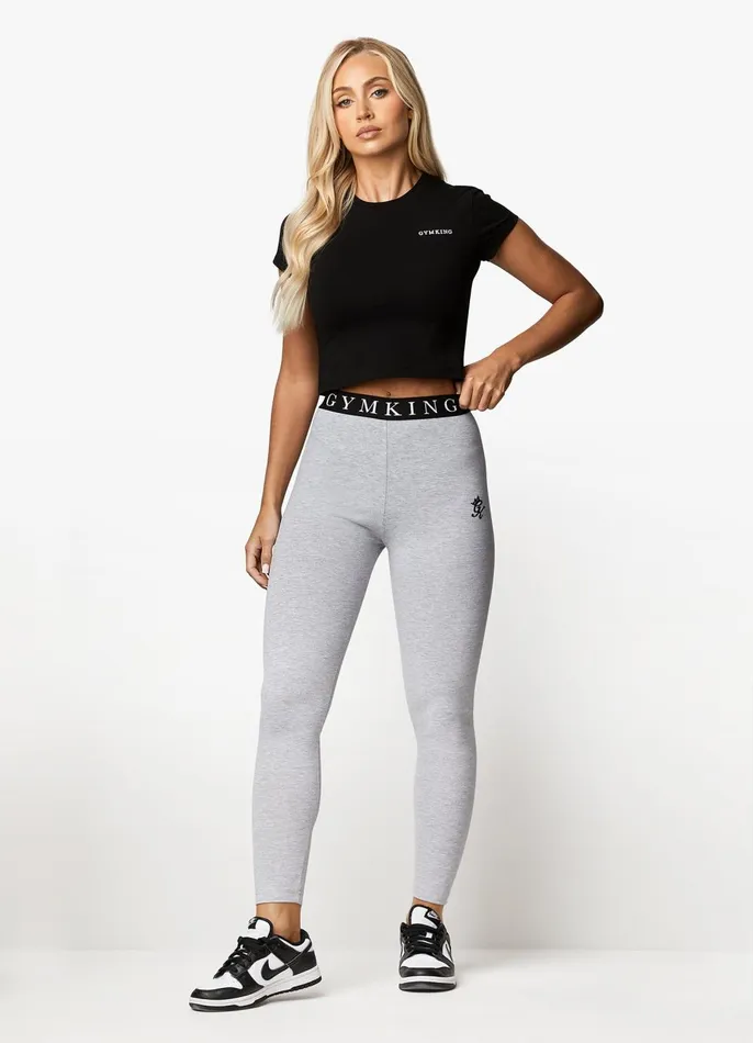 Gym King Leggings Women Linear Tape Legging 8211 Grey Marl