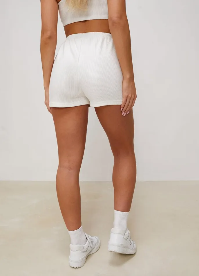 Gym King Shorts Women Signature Rib Short 8211 Milk White