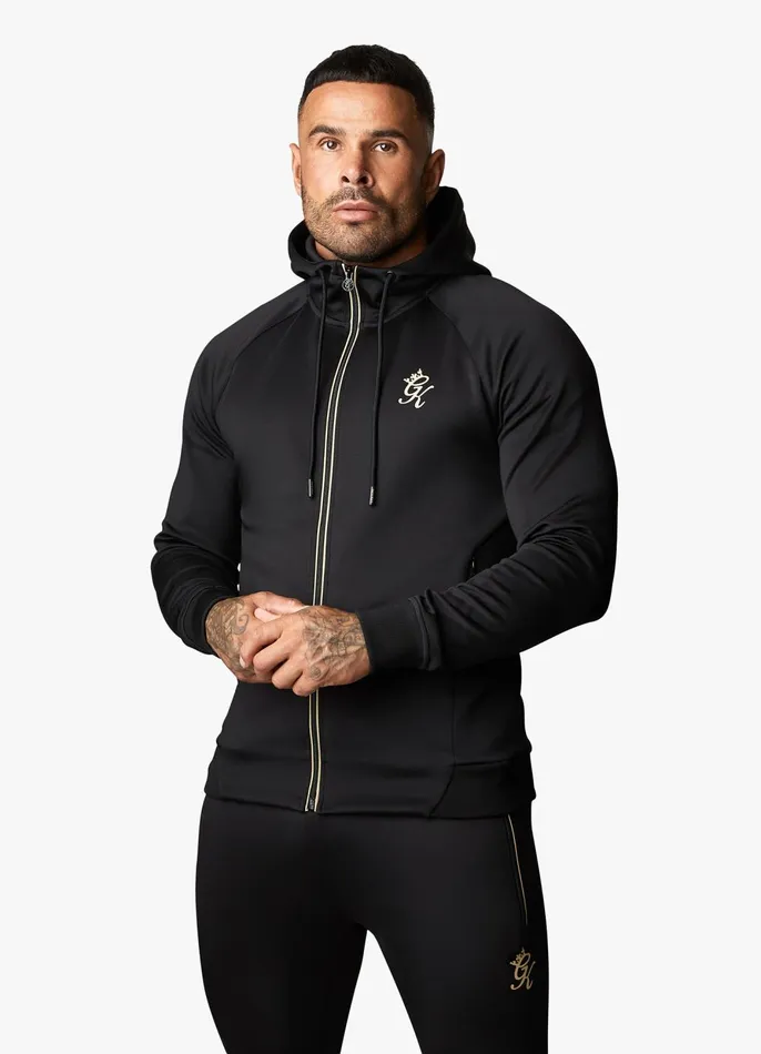 Gym King Sweatshirts and Hoodies Men Full Zip Poly Hood 8211 BlackGold